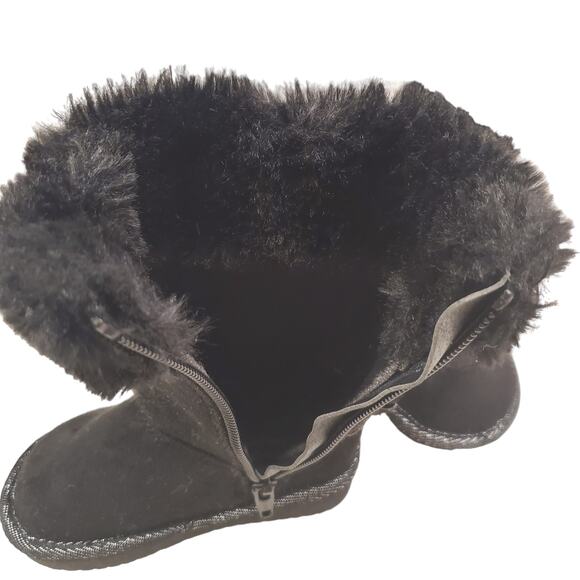 Jumping Beans Girls Black Slip on Boots with Bow Size 5 Toddler Winter Boots - Picture 11 of 14